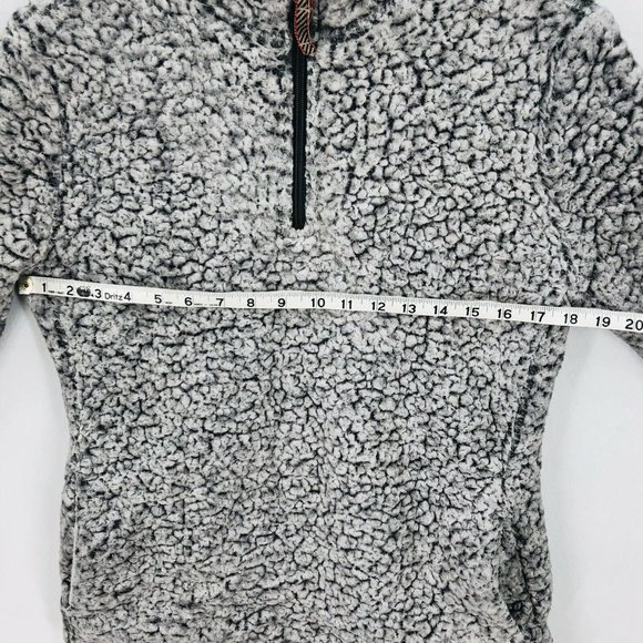 Weatherproof Vintage Womens Small Gray Faux Sherpa Fleece 1/4 Zip Pullover Lined - Picture 8 of 12